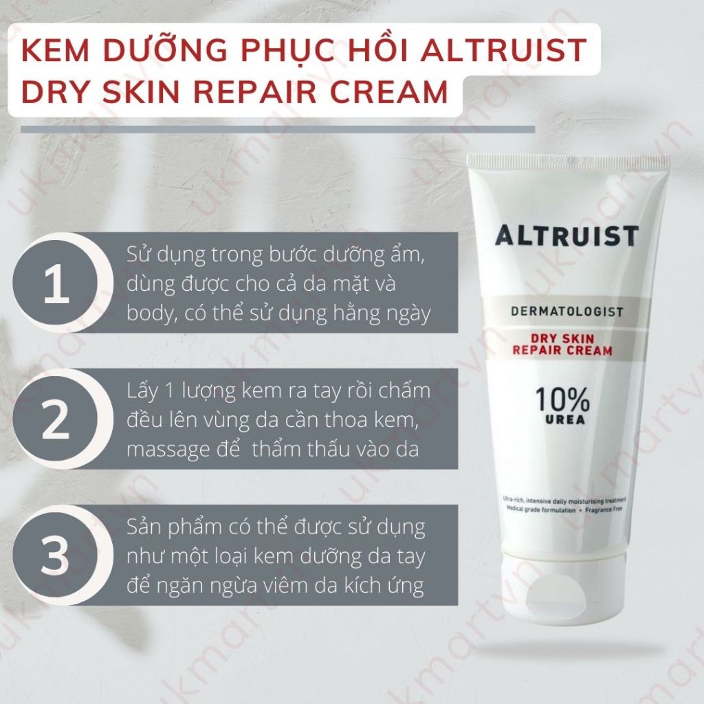 Kem Dưỡng Cấp Ẩm Cho Da Khô Altruist Dermatologist Dry Skin Repair Cream 10% Urea 200ml