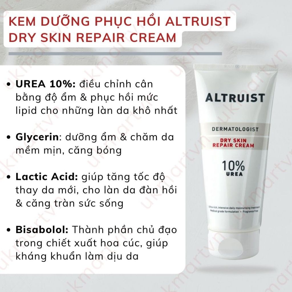 Kem Dưỡng Cấp Ẩm Cho Da Khô Altruist Dermatologist Dry Skin Repair Cream 10% Urea 200ml