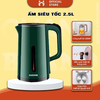 Ấm Siêu Tốc Gugkoo 2 Lớp, Ấm Đun Nước Siêu Tốc Công Suất Lớn 1500W Dung Tích 2.5L An Toàn Tiết Kiệm Điện