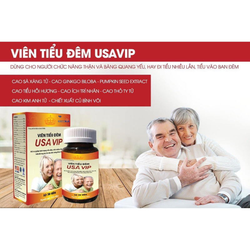 Viên Tiểu Đêm USA VIPSPHARMA - Bổ Thận, Giảm Đi Tiểu Nhiều Lần, Tiểu Mót, Tiểu Đêm, 100% Thảo Dược Thiên Nhiên