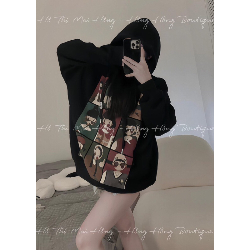 Áo Nỉ Hooodie Nữ , Áo sweater nam nữ qcl1 phom rộng NM Zimi