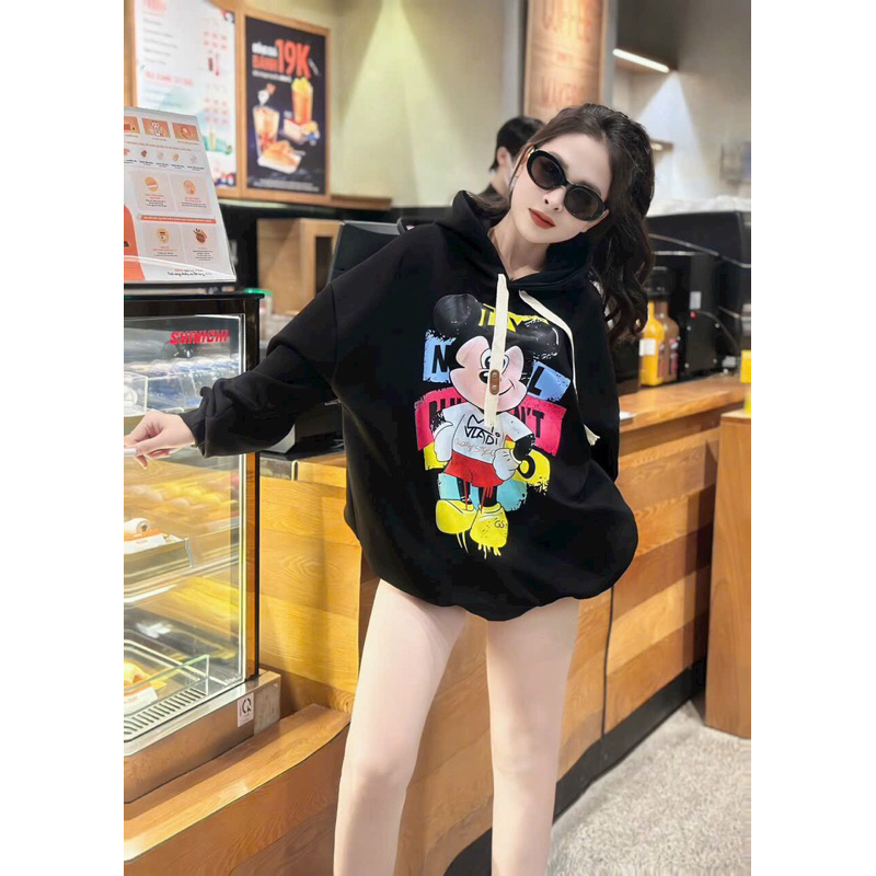 Áo Nỉ Hooodie Nữ , Áo sweater nam nữ qcl1 phom rộng NM Zimi