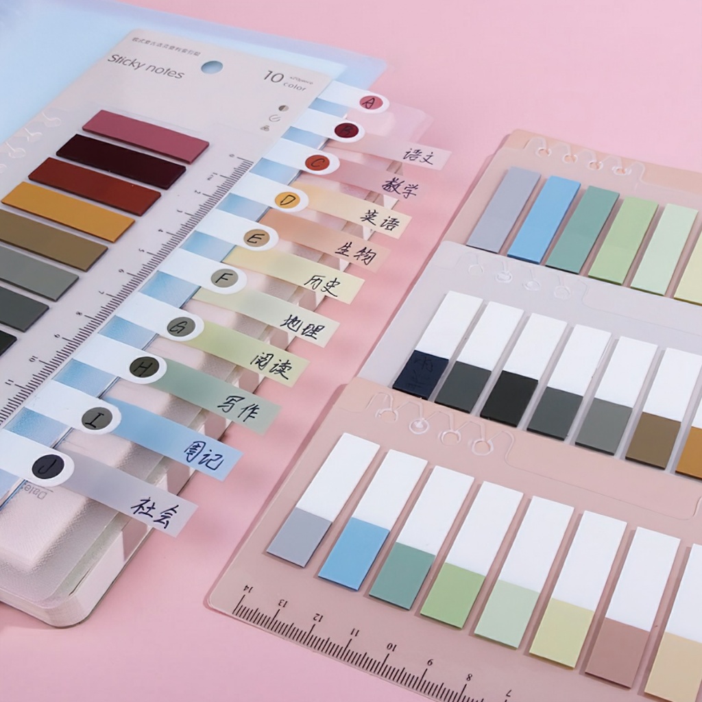 Bộ 200 giấy ghi chú đánh dấu trang sách màu neon -BeloveShop