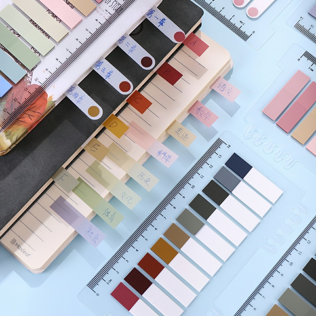 Bộ 200 giấy ghi chú đánh dấu trang sách màu neon -BeloveShop