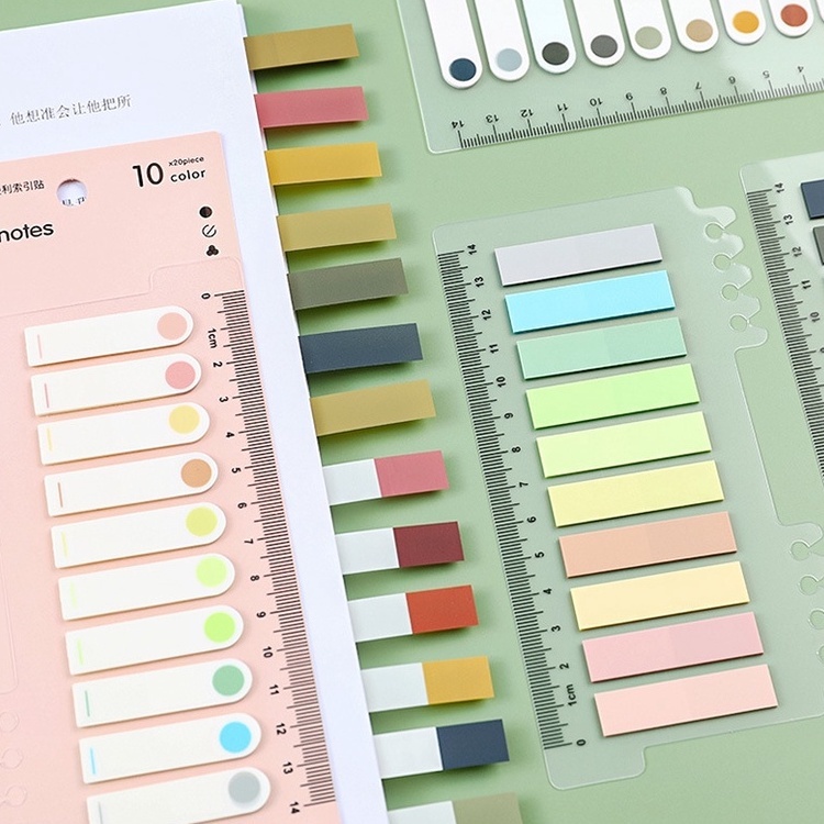 Bộ 200 giấy ghi chú đánh dấu trang sách màu neon -BeloveShop