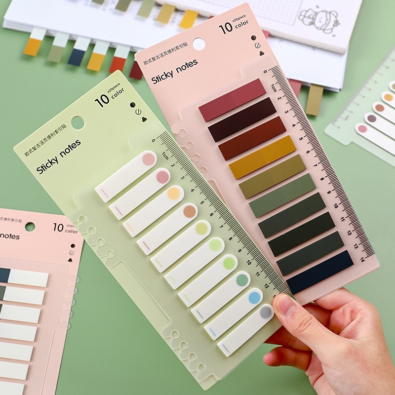 Bộ 200 giấy ghi chú đánh dấu trang sách màu neon -BeloveShop