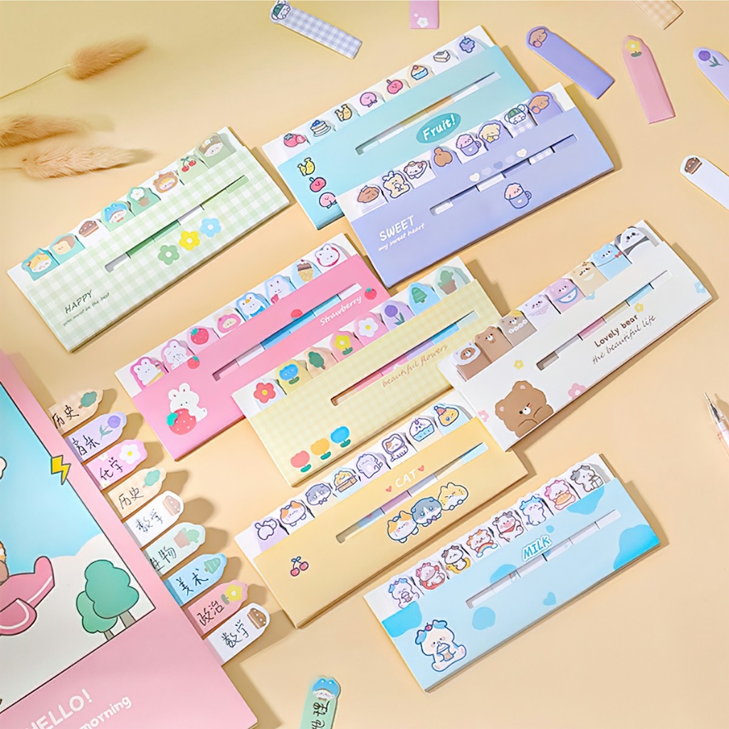 120 Giấy ghi chú nhiều màu sắc họa tiết dễ thương -BeloveShop