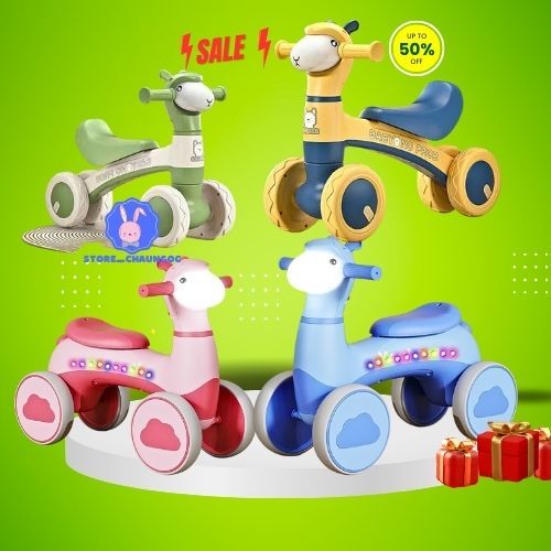 Xe Hươu Dành Bé Từ 1 Đến 6 Tuổi. Xe Có Đèn Và Nhạc. Xe Chắc Chắn