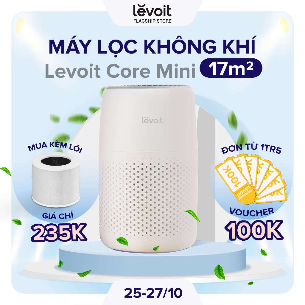 Máy lọc không khí Levoit Core Mini 17m2 | Công nghệ Air Turbo | Hàng Chính Hãng