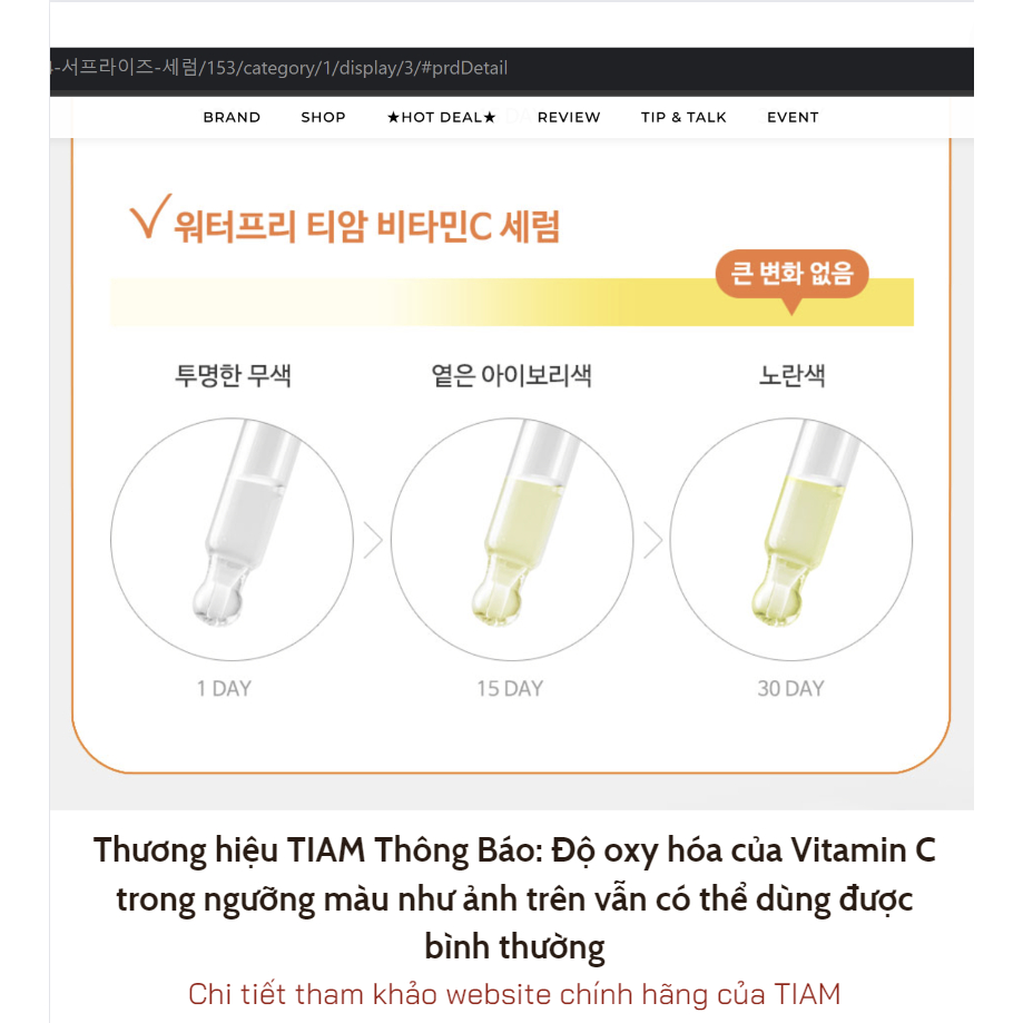 24% VITAMIN C Tinh chất dưỡng sáng giảm thâm nám Tiam Vitamin C24 Surprise Serum 30ml
