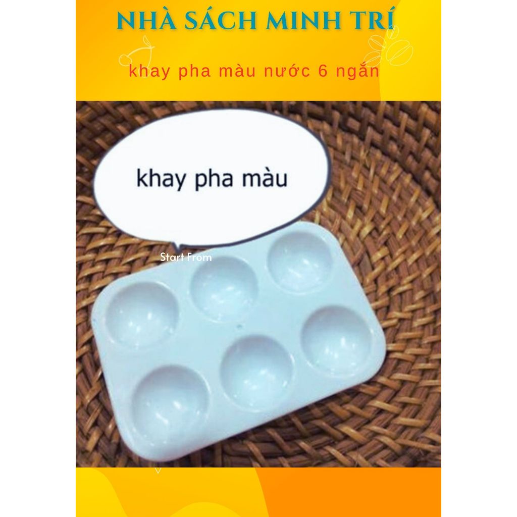 Khay pha màu nước 6 ngăn, khay đựng màu nước dùng trong Mỹ thuật và tô tượng
