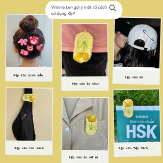 KẸP TÓC LEN HANDMADE (Hàng có sẵn nhiều mẫu)