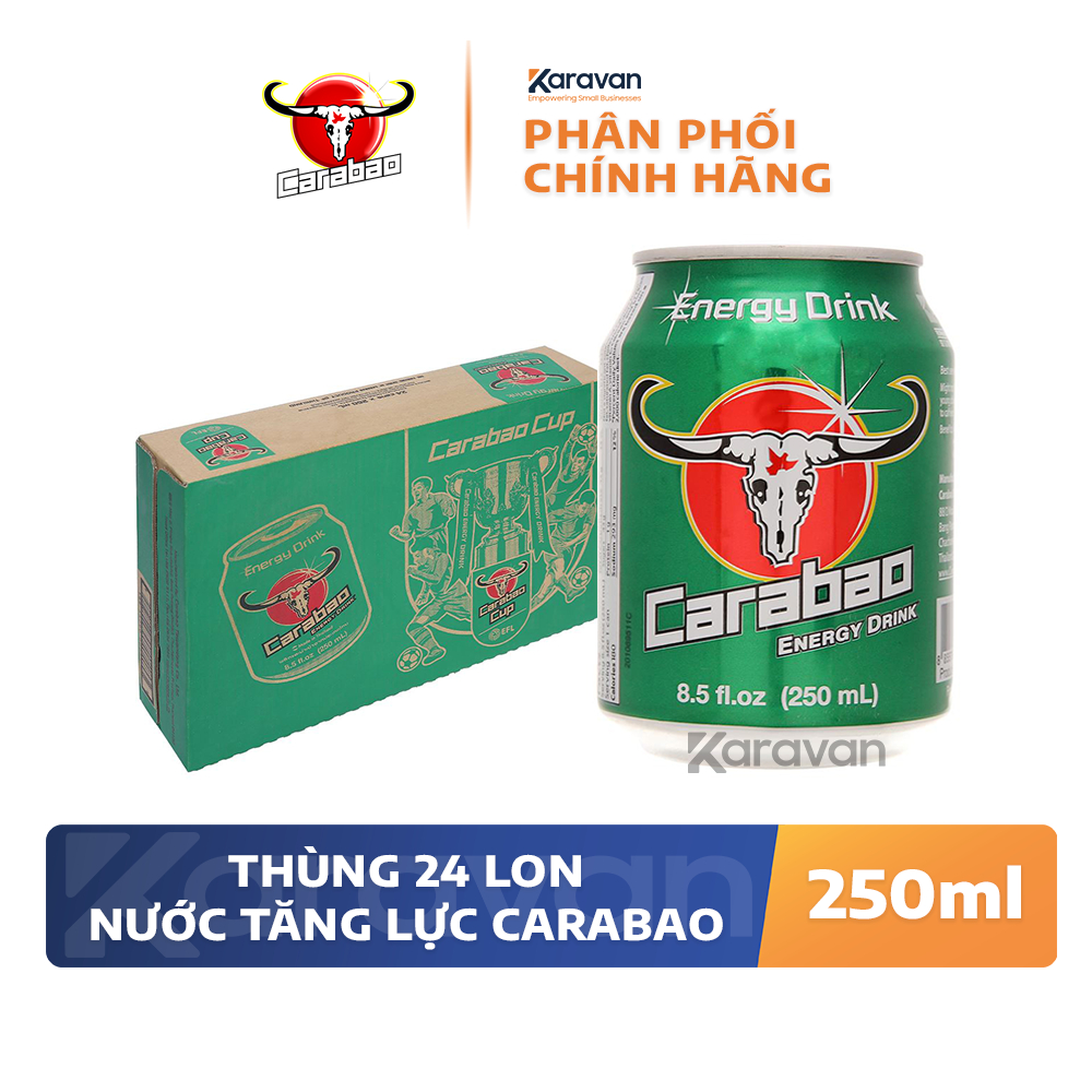 Nước tăng lực Carabao lon 250ml - Thùng 24 lon