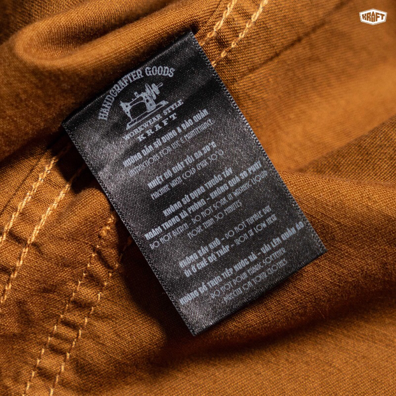 ÁO GHI LE KRAFT PHỐI DA BÒ NÚT ĐỒNG VINTAGE