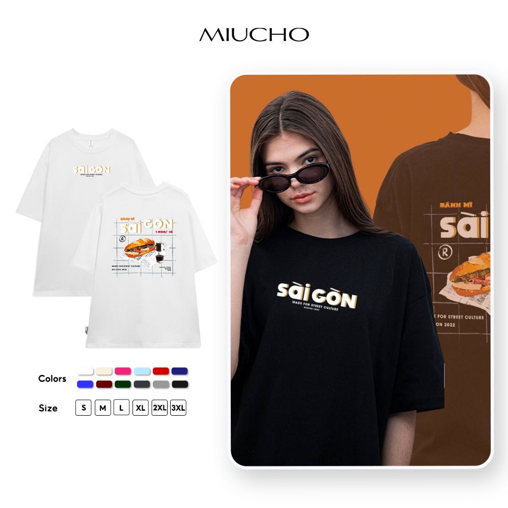 Áo thun local brand form rộng chất vải cotton dành cho nam nữ nhiều size AT279 Miucho in graphic