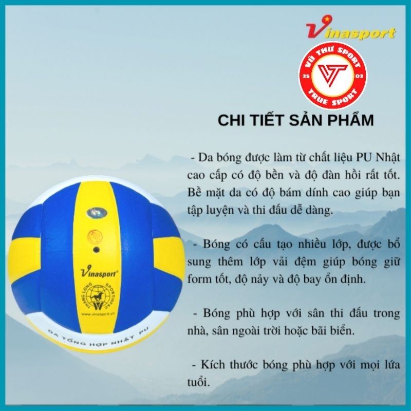 Bóng Chuyền Thăng Long Da Nhật Tiêu Chuẩn Thi Đấu VB 7000 , VB7400 Tặng Túi Lưới Và Kim Bơm Tiêu Chẩn