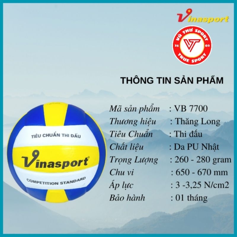 Bóng Chuyền Thăng Long Da Nhật Tiêu Chuẩn Thi Đấu VB 7000 , VB7400 Tặng Túi Lưới Và Kim Bơm Tiêu Chẩn