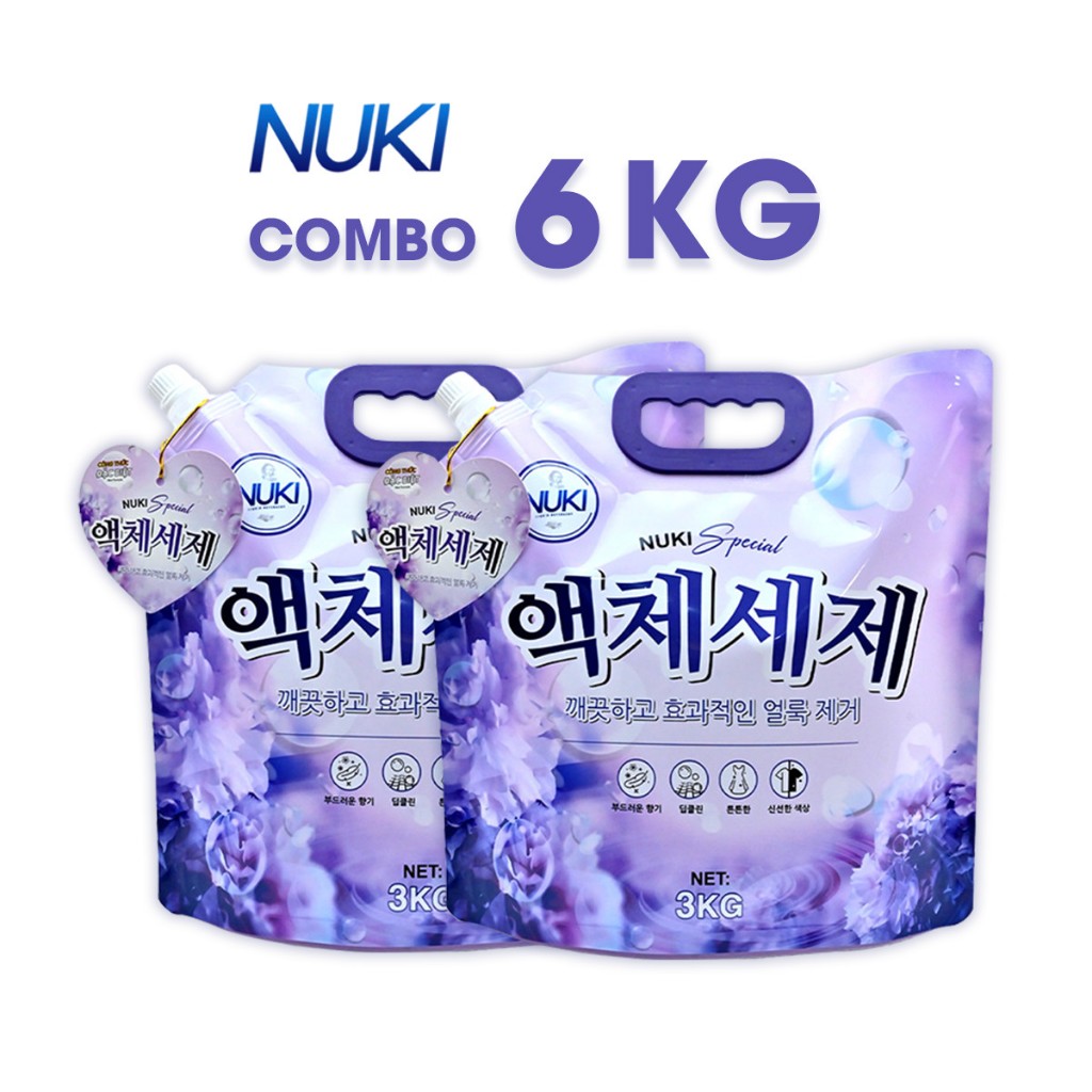 Combo  " Sánh Đôi Toả Nắng "  2 túi nước giặt NUKI 6,6 kg cho mùi hương nồng ấm tiết kiệm tối ưu