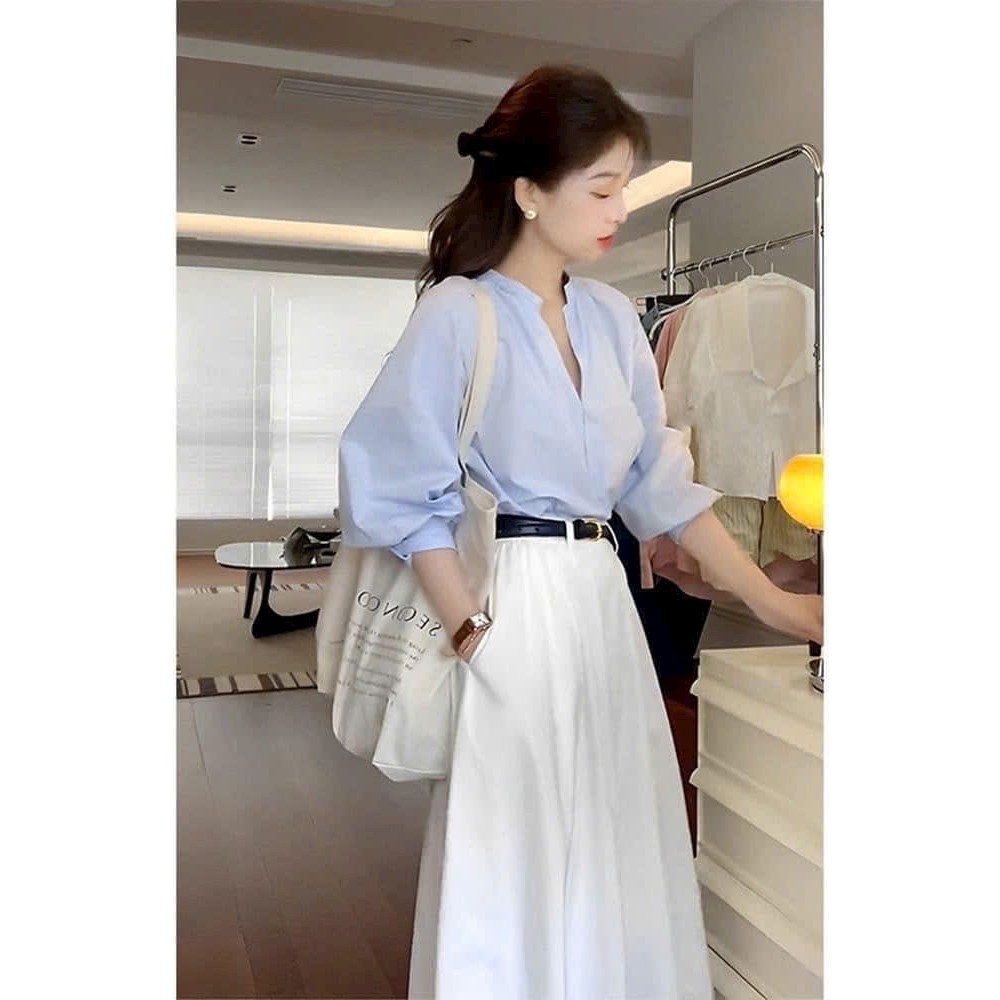 Sét Váy Sơ Mi Nữ 3 Món Phong Cách Hàn Xinh Xắn,Kiểu Dáng Đơn giản Trẻ Trung Phù Hợp Cho Nàng Đi Chơi Đi Làm
