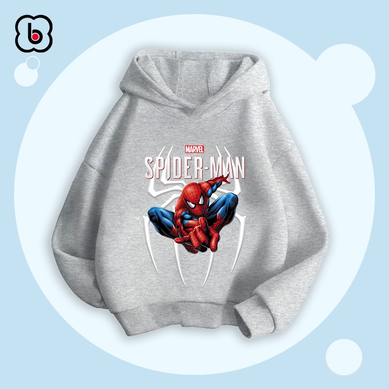 Áo hoodie bé trai BabyloveGO 2024 áo nỉ cho bé có mũ size 10kg đến 35kg in hình siêu anh hùng