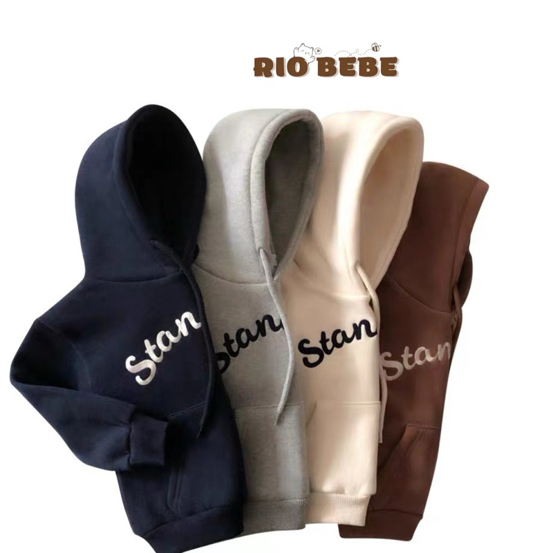 Áo nỉ hoodie 2 màu Standard trần bông ấm cho bé 2 màu Phong cách-A38
