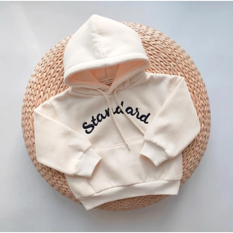 Áo nỉ hoodie 2 màu Standard trần bông ấm cho bé 2 màu Phong cách-A38
