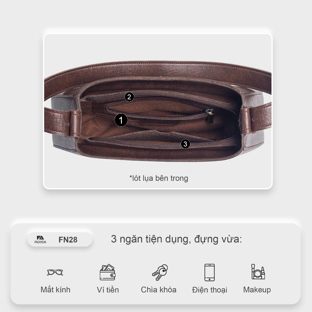 Túi đeo vai nữ thời trang trẻ FA DO DA FN28