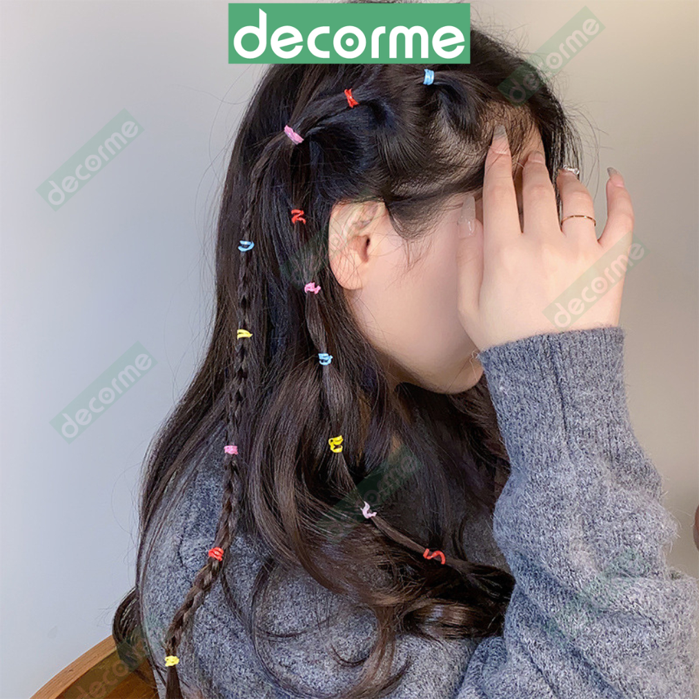 Túi dây chun buộc tóc Decorme nịt buộc tóc màu đen thun buộc tóc nhiều màu cho bé gái