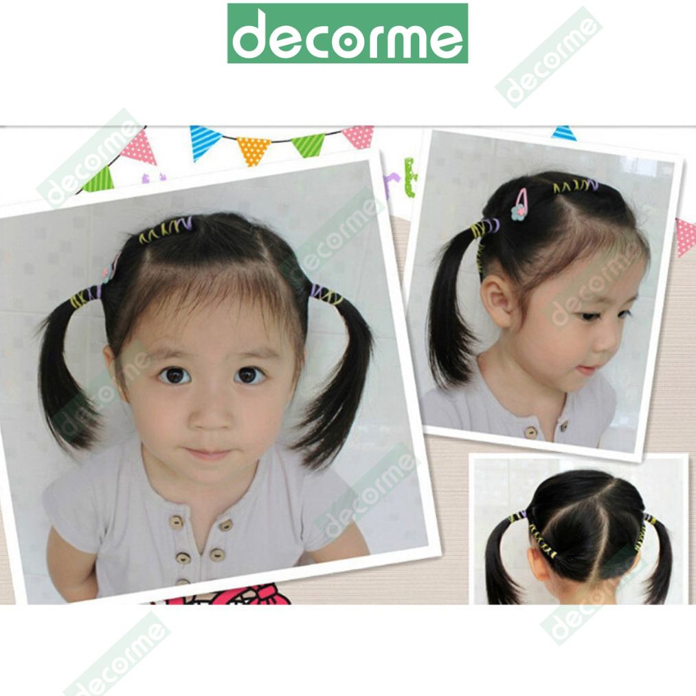 Túi dây chun buộc tóc Decorme nịt buộc tóc màu đen thun buộc tóc nhiều màu cho bé gái