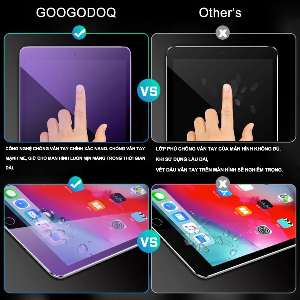 Goojodoq Miếng dán màn hình kính cường lực IPAD cho iPad 2018 9.7 Pro 11 10.5 10.2 2019/iPad Air3 Phim 9H