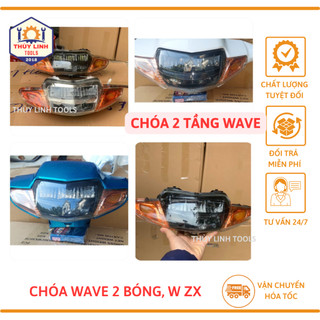 Đèn led 2 tầng wave zx/wave nhỏ/wave alpha đời 199x-2006, chóa pha đèn wave 2 bóng thùy linh tools