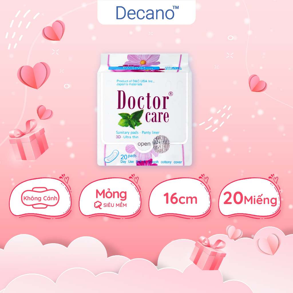 Băng vệ sinh thảo dược Doctor Care hàng ngày gói 20 miếng 16cm nhỏ gọn siêu mỏng tiện lợi Decano Store