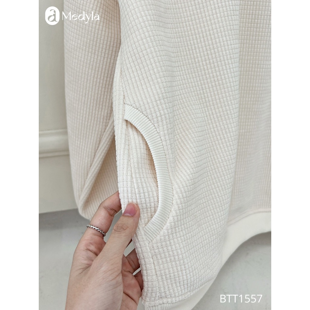 MEDYLA - Bộ đồ bầu mặc nhà Hoodie nỉ da cá dày dặn mặc được sau sinh - BTT1557