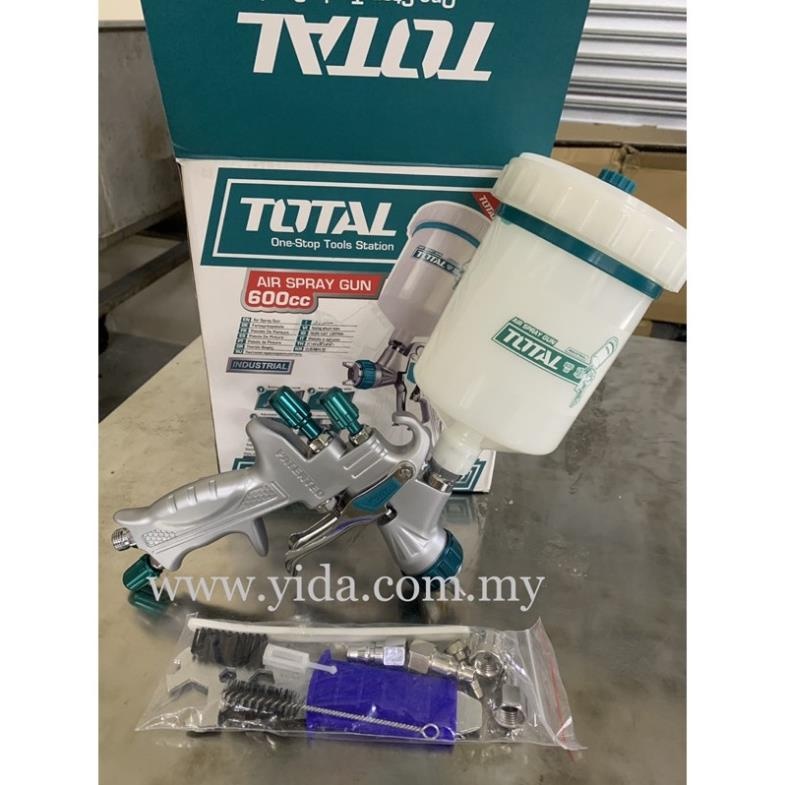 Súng phun sơn 600cc TOTAL TAT10605 chuyên phun sơn xe sơn nền bóng Đầu phun tiêu chuẩn 1.3mm