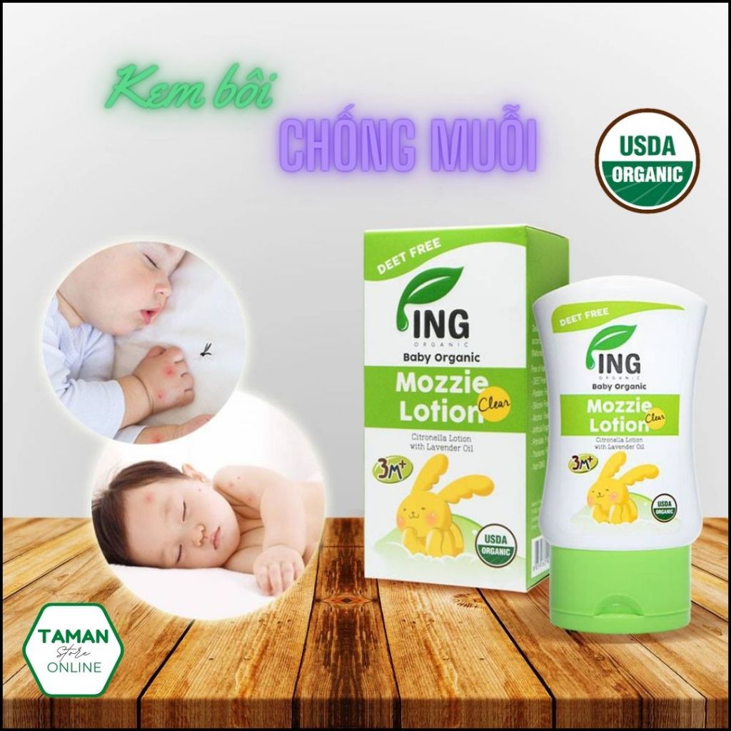 ING Organic Lotion - Kem Hữu Cơ 3 in 1 Dưỡng Da, Dưỡng Ẩm, Chống Muỗi Hiệu Quả Cả Đêm Không Lo Muỗi Đốt