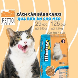 [hoả tốc pettohouse gò vấp] Thức ăn cho mèo vị hải sản Minino Yum seafood mix 350g all stage chuẩn pháp sx tại Việt Nam