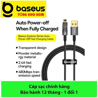 Cáp sạc nhanh Baseus Tự Ngắt 2.4A Gen2, Baseus Explorer Series Fas Charging cho A--le