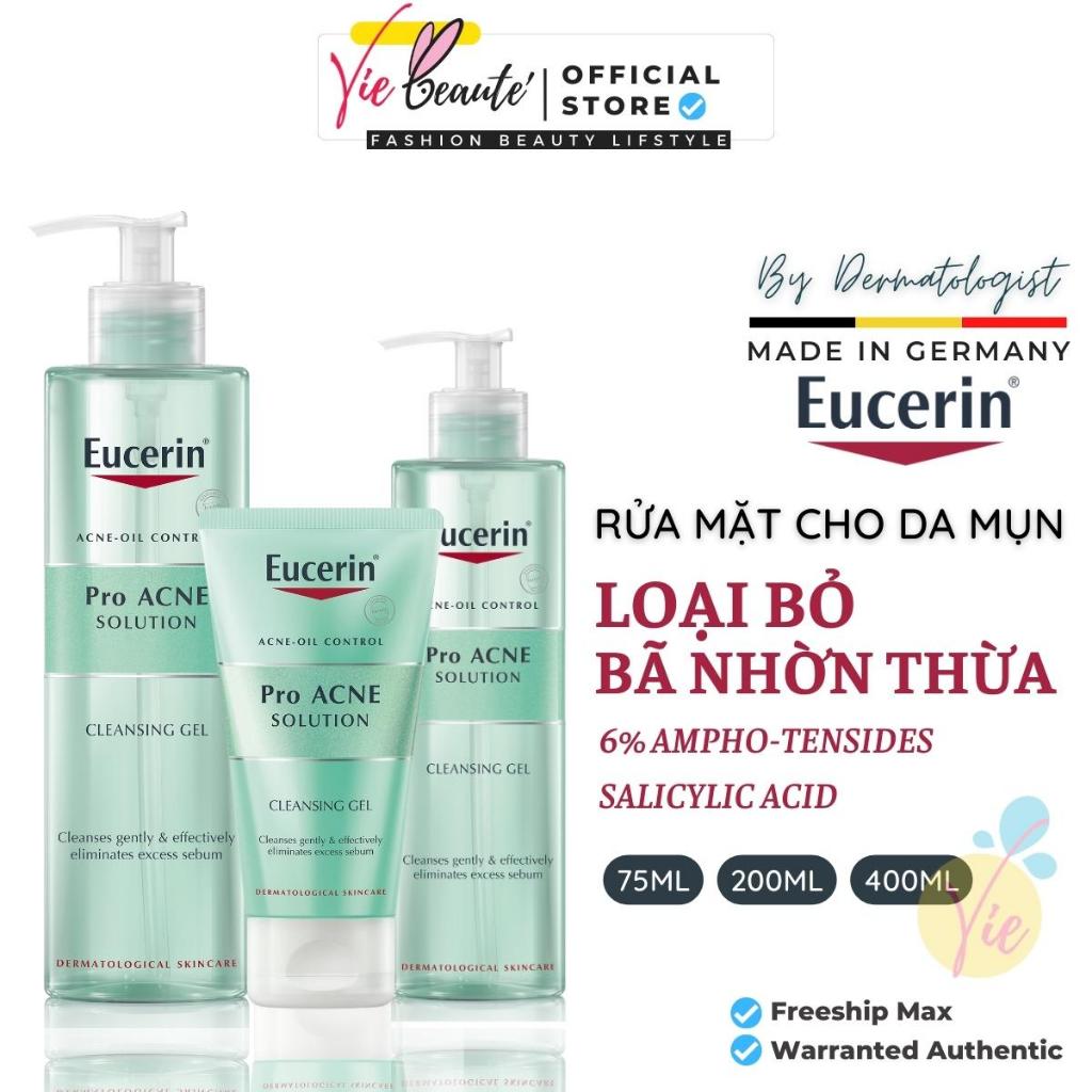 Sữa rửa mặt Eucerin ProAcne Solution Cleansing Gel Eucerin cho da dầu, mụn