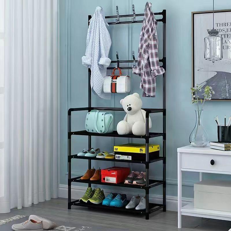Giá Kệ Để Giày Dép Chữ L Thông Minh - Kèm Móc Treo Đồ - Thép Carbon Sơn Tĩnh Điện 4 Tầng - Dài 60cm Hd Store