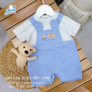 Bodysuit cho bé sơ sinh Goodmama chất liệu cotton organic mềm mại, thoáng mát