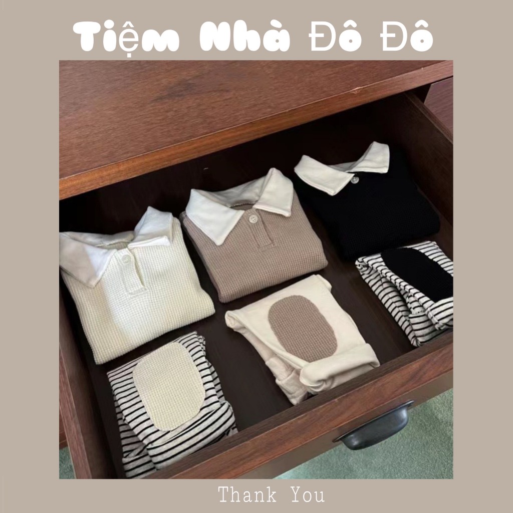 Áo polo dệt kim trơn thu đông dài tay cho bé trai bé gái phong cách Hàn Quốc dễ phối đồ 7-16kg