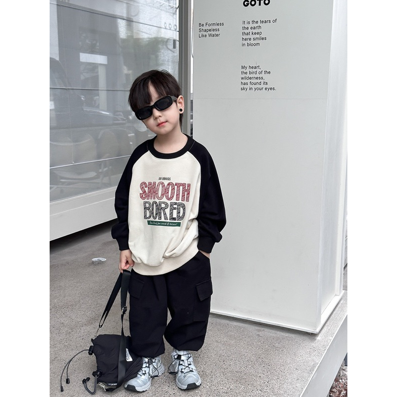 Áo Nỉ Raglan SMOOTH BORED Cho Bé