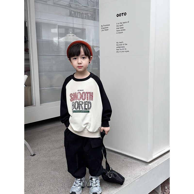 Áo Nỉ Raglan SMOOTH BORED Cho Bé