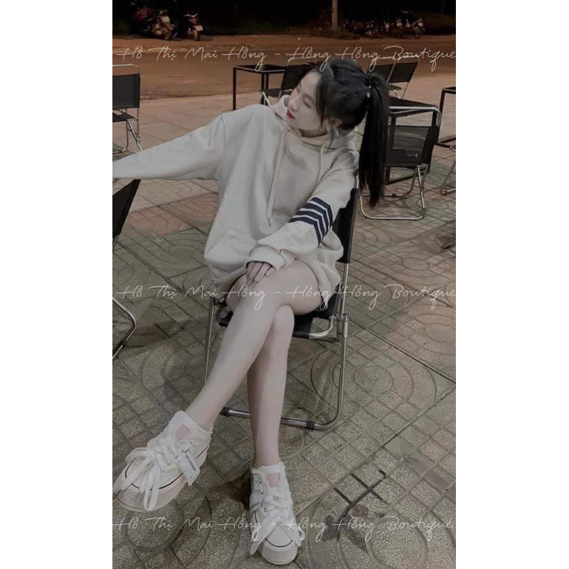 Áo hoodie nỉ mũ 4 vạch tay thome cho nam nữ