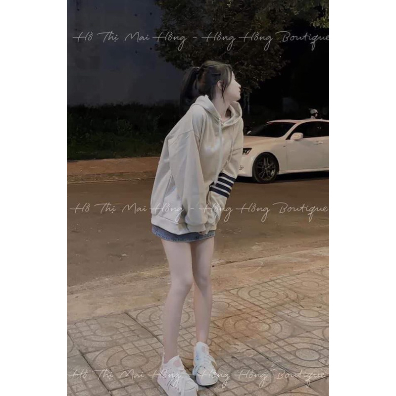 Áo hoodie nỉ mũ 4 vạch tay thome cho nam nữ