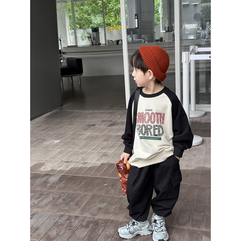 Áo Nỉ Raglan SMOOTH BORED Cho Bé