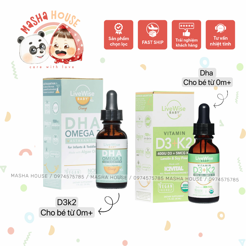 DHA và D3K2 Livewise Thuần Chay