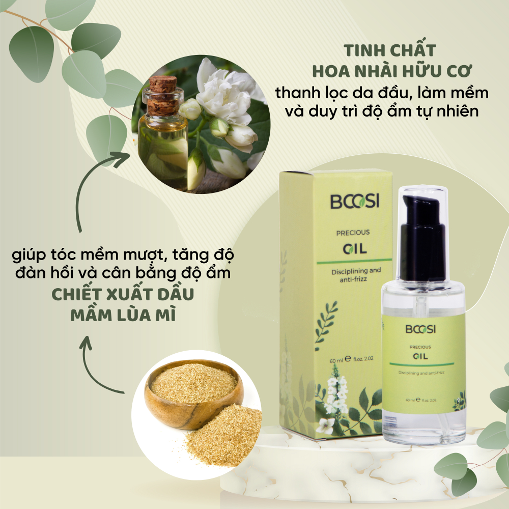 Tinh Dầu Dưỡng Tóc Thiên Nhiên Giúp Tóc Suôn Mượt Mềm Mại  Hương Thơm Ngọt Ngào Nhẹ Nhàng Bcosi Precious Oil 60ml