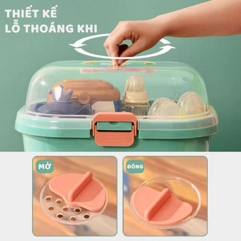 Khay úp bình sữa V-Baby MT1 và V-Baby MT2 có nắp đậy an toàn cho bé