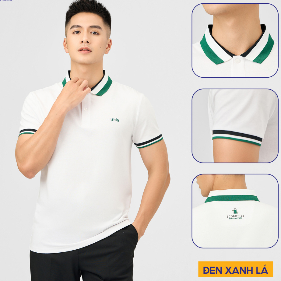 Áo thun polo nam có cổ tay ngắn cộc tay mềm mại, Polo Nam Recycle Clean Việt Nam 01 APM6327
